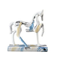 Miniature Cheval en Verre et Céramique, Artisanat de Rajasthan, Décoration Personnalisée pour la Maison, Design Moderne et Simple