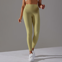 Capri de yoga sans couture pour femme - Taille haute, effet galbant, respirant, double brossage, pour le sport