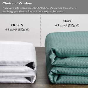 ม่านอาบน้ำวาฟเฟิลนุ่มสุดหรูทนทานทนทานทนสนิมได้ถึง10นิ้วม่านโพลีเอสเตอร์100% ขนาด72x72นิ้วเพื่ออัพเกรดห้องน้ำ - Product Image 3