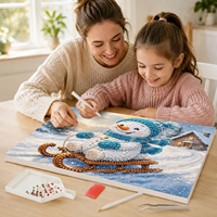 Prix de gros usine, livraison directe, décoration intérieure, kits d'artisanat pour enfants et adultes, peinture artistique de Noël avec perles et diamants, bonhomme de neige