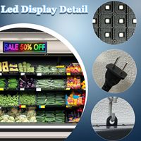 Letrero Digital LED P10 a Todo Color de 26"x8" Programable por WiFi para Exteriores con Soporte de Pared para Cafeterías, Restaurantes y Bares