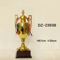 DZ-2393 trophée de tennis en métal plaqué or sur mesure récompense 73cm/67cm/60cm Style sportif de haute qualité pas cher