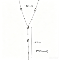 Collier en chaîne Y personnalisable en gros, en acier inoxydable 316L, avec breloques en forme de nez de cochon, bijoux de clavicule