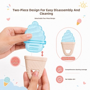 <span class=keywords><strong>Mordedor</strong></span> de Silicona para Bebé, Nuevo Juguete de Dentición con Forma de Helado, Juguete Masticable de Grado Alimenticio para Bebés, para Moler <span class=keywords><strong>Dientes</strong></span> - Product Image 2