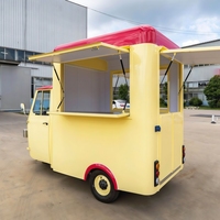Camión de Comida Moto Piaggio Ape, Cafetería Móvil, Carrito de Hot Dogs/Helados, Remolque de Comida con Cocina Completa