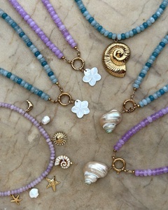 Collana di ciondoli con <span class=keywords><strong>perline</strong></span> con perle d'acqua dolce placcata in oro per donne, - Product Image 1