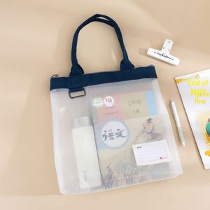 Thickened Large Capacity <b>Storage</b> Bag Transparent Zipper Handbag Student Tutoring Exam Papers Waterproof Outdoor <b>File</b> China - Product Image 4