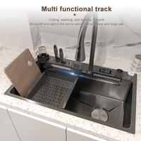 33x22 Inch Cuisine lavabo intelligent en acier inoxydable multifunction grand lavabo pour la cuisine sous le Comptoir