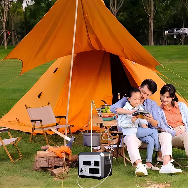 Nouveau générateur de centrale électrique portable personnalisé 1200W Batterie au lithium de secours solaire pour l'urgence/la pêche/le camping