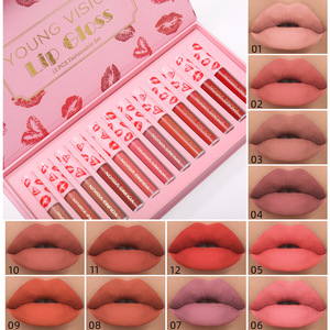 12 cái/hộp Son môi thiết lập Chất lượng cao PREMADE Lipgloss cơ sở <span class=keywords><strong>venfor</strong></span> sắc tố matte và ánh sáng lung linh Lipgloss loạt bán buôn - Product Image 2