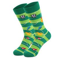 Fußball-Motiv Crew-Socken aus Baumwollmischung mit Fußballmustern, Rutschfest, Schweißabsorbierend, Reibungsresistent, Unisex Fan-Bekleidung für Spiele