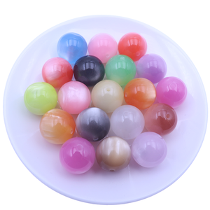 Factory Price 16mm 20mm Mixed Color Cat Eye Resin Chunky <strong>Round</strong> <strong>Beads</strong> for Handmade Necklace DIY Pens Parts W27 - Product Image 5