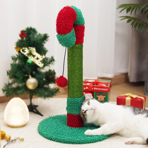 Christmas Sisal Lollipop <b>Cat</b> <b>Scratch</b> <b>Post</b> Vertical Claw Sharpening Pads with Non-shedding Chips Spring Plush <b>Cat</b> Toys Pet - Product Image 1