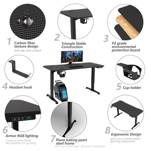 AOR ESPORTS Động Cơ Kép Chiều Cao Bàn Điều Chỉnh Đứng Lên Cơ Chế Nâng Khung Bàn Tiện Dụng Cho Văn Phòng Bàn Đứng - Product Image 3