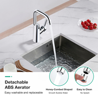 304 Robinet d'évier à levier unique avec distributeur de savon intégré Robinet de lavabo de salle de bain Mitigeur avec distributeur de savon