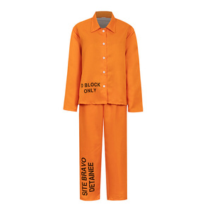 Traje de Prisionero Naranja Unisex Europeo Americano para Parejas, Mono de Poliéster para Fiestas y Actuaciones en Escenario - Product Image 3