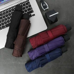Three Folding <b>Umbrella</b> Manual 190T Nylon Fabric Plain <b>Foldable</b> Sunny And Rainy <b>Umbrella</b> For Promotional Activities - Product Image 1
