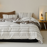Parure de lit jacquard 100 % coton style européen, certifiée Oeko-Tex, disponible avec broderie géométrique rayée style bohème, compatible SB QB KB SKB