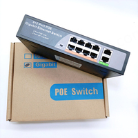 Convertisseur de média FTTH GPRS avec switch Ethernet Gigabit PoE inversé 10/100/1000M, 8 ports LAN RJ45 UTP et 2 ports fibre SC