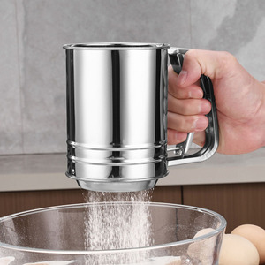 Tamizador de Harina de Acero Inoxidable Reutilizable, Ecológico y de Alta Calidad, Herramienta para Hornear, Tamiz para Polvo, Apto para Lavavajillas, Duradero - Product Image 1