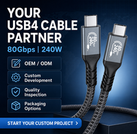 Câble de charge USB C 4.0 Type-C ULT-unite OEM 80 Gbps, câble USB-C tressé robuste, 240 W, 2 m, 5 A, 48 V, 4K, 144 Hz, câble d'affichage vidéo