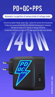 Adaptateur secteur USB-C GaN Pro+ 140W Noir, prise CEE, chargeur pour appareils électroniques grand public