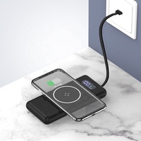 Último producto nuevo y popular 2025 LED pantalla digital banco de energía inalámbrico magnético banco de energía 10000mAh con cable