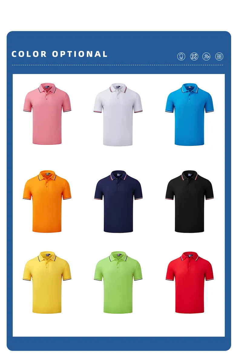 Combed Cotton Men's POLO Golf T-shirt Custom Business Work Clothes Uniform Polo Shirt Custom LOGO