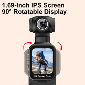 Cámara de Bolsillo Portátil con Video 5K, Estabilización de Gimbal, Seguimiento Facial por WIFI, Lente Giratoria, Pantalla Táctil para Deportes de Acción - Product Image 1