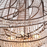 Lustre en cristal en forme de bateau, style moderne et luxueux, en métal, pour hôtel, villa, hall d'entrée, salon