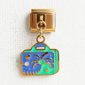 Italian Yiwu Module Charm Bracelet Gold Box Bag Stainless Steel Pendant DIY Unisex Gift Electroplated Main Stone None - Product Image 5