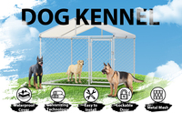 Grand enclos pour chien d'extérieur portable, installation rapide, design pliable, acier métallique avec fermeture à bouton respirante, motif animal pour chats