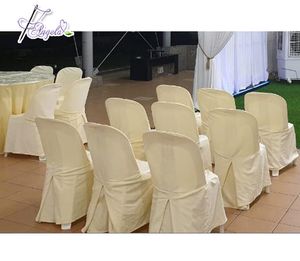 Housses de chaise de bistrot en polyester blanc basique <span class=keywords><strong>pas</strong></span> chères, housses de chaise <span class=keywords><strong>Miami</strong></span> en polyester pour chaises de bistrot en plastique pour mariages sur la plage - Product Image 4