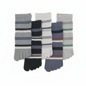 Calze sportive da uomo in cotone domestico Jang Set di 10 paia con calze a punta corta a righe per piede d'atleta - Product Image 1
