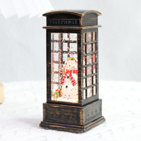 Lanterne en cristal de Noël, veilleuse LED Père Noël, ornement de décoration de table, cadeau de fête de Noël