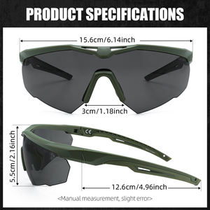 Gafas Tácticas <span class=keywords><strong>de</strong></span> <span class=keywords><strong>Seguridad</strong></span> ANSI <span class=keywords><strong>Z87</strong></span> con <span class=keywords><strong>Lentes</strong></span> Intercambiables, Marco TR90 <span class=keywords><strong>de</strong></span> 2.4 mm, Resistentes a Impactos, Gafas <span class=keywords><strong>de</strong></span> Tiro - Product Image 2