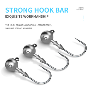 RIKIMARU-anzuelos de pesca con cabeza de plomo, anzuelos de pesca, anzuelos de pesca con púas, 10 unidades - Product Image 5