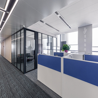 Sistem Panel Partisi Modular Kantor Aluminium Kedap Suara Modern, Kaca Tempered Tebal 76mm untuk Penggunaan Sekolah & Rumah Sakit