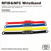 Bracelet intelligent NFC RFID avec puce NFC213/215/216 MF 1K en silicone 13,56 MHz, étiquette d'accès programmable UID