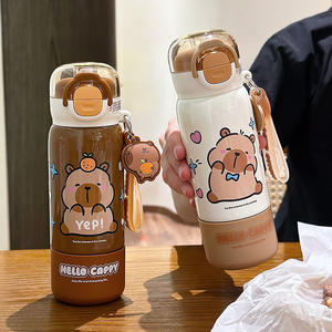 Hello Cappy Insulated Water Bottle 500Ml <b>Stainless</b> <b>Steel</b> Kids <b>Tumbler</b> With Straw For School Children - Product Image 5