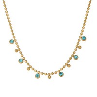 Collier ras du cou superposé NZ1331 Yoya plaqué or 18 carats avec breloques bohèmes en zircon et chaîne à maillons circulaires pour femme - Anniversaire