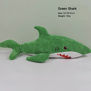 Grande Giocattolo per Cani in Peluche a Forma di Squalo Verde, Resistente ai Morsi, Lavabile - Product Image 5