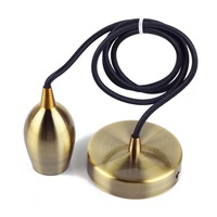 110V 220V lampe pendante droplight douille support d'ampoule rétro E27 suspendu en aluminium douille avec fil