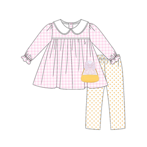 ชุดลำลองฮาโลวีนลายข้าวโพดหวานน่ารักสำหรับเด็ก เสื้อแขนยาว กางเกงเลกกิ้ง ชุด 2 ชิ้น ชุดรอมเปอร์เด็กทารก เสื้อผ้าพี่น้อง - Product Image 2