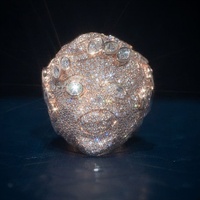 Bague plaquée or personnalisée style Hip Hop, sertie de moissanite VVS taille brillant, testée au diamant, pour hommes et femmes