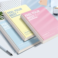 Cahiers à spirale épais et vibrants A5 Soft Coil avec couvertures rigides durables Journaux doublés simples multicolores pour le bureau, l'école