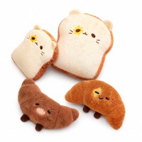 Peluche personnalisée en forme de pain grillé ou croissant, super douce et bouclée, avec logo, pour cadeau d'enfant, boutique