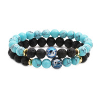 Bracelet en pierre de lave Yin Yang, diffuseur d'huiles essentielles, aromathérapie, roche volcanique, méditation, yoga, soulagement de l'anxiété, cadeau pour hommes et femmes