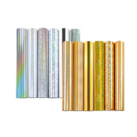 0.55mm ECO personnalisé haute fréquence HTV Film pressage à chaud or métallisé placage doré 3D en relief Badge transfert de chaleur LOGO en TPU