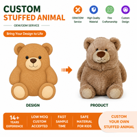 Vente flash - Ours en peluche doux personnalisable - Ours brun et blanc - Jouet en peluche - Poupée d'animal de dessin animé - Cadeau personnalisé